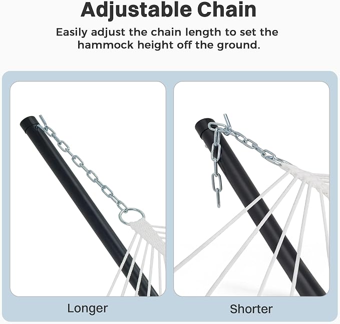 SUPERJARE Curved-Bar Hammock with Stand, 2 Person Heavy Duty Hammock Frame, Detachable Pillow & Portable Carrying Bag, Perfect for Outdoor & Indoor, Peacock Blue - Image 6