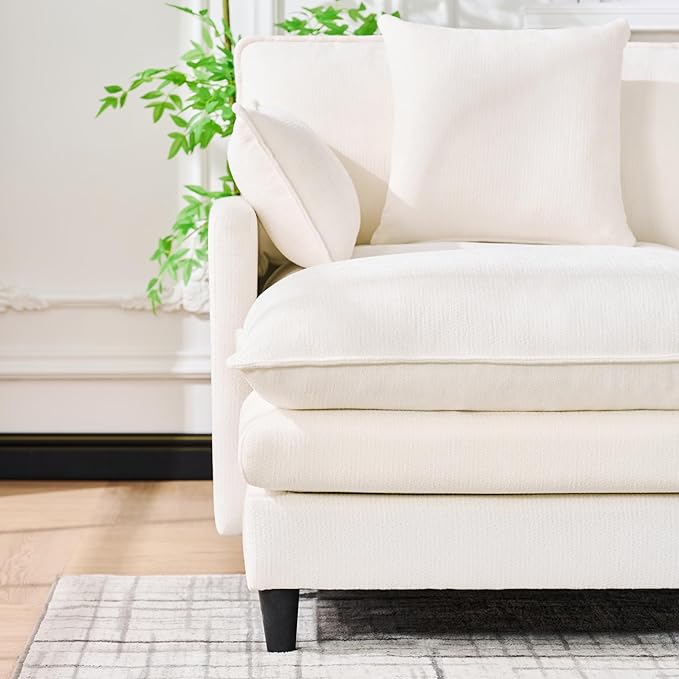 Eafurn 141" Oversized Modular Sectional Sofa with Movable Ottoman, 6 Seater Modern Chenille Reversible Sofa Set, Large Convertible U Shaped Couch for Living Room Apartment