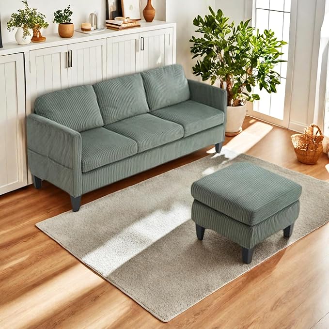 L Shaped Couch, Sectional Couches for Living Room, Convertible Sleeper Sofa Bed with Reversible Chaise, Lounge Sectional Couch for Apartment and Small Spaces, Olive Green