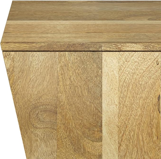SIMPLIHOME Westfield SOLID MANGO WOOD 14 inch Wide Square Boho Side Table in Natural, Fully Assembled for the Living Room and Bedroom