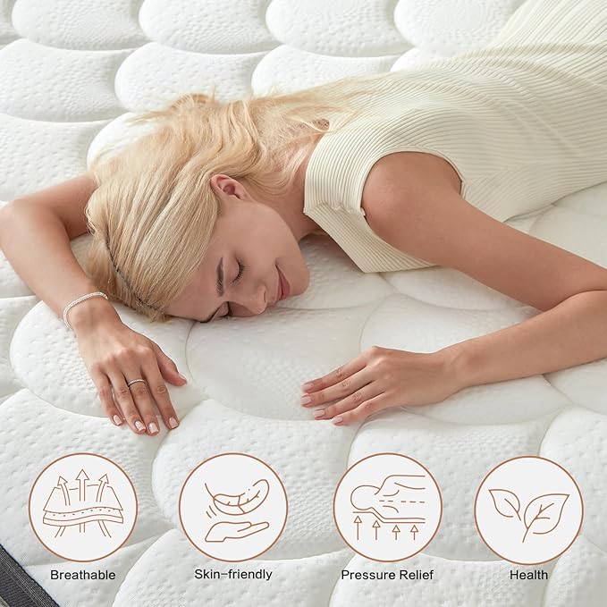 Full Size Mattress,12 Inch Full Mattress,Memory Foam Hybrid Mattresses for Back Pain Relief,Pressure Relief & Motion Isolation,CertiPUR-US Certified,Medium Firm,54"x75"