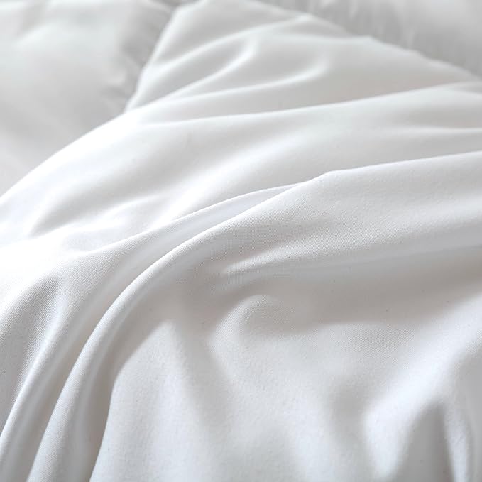 Dorrin Nessin Down Alternative Cal King 108x98 Comforter All Season Duvet Insert-Ultra Soft Double Brushed Microfiber Quilt Cover, Box Stitched with Corner Tabs (California King, White)