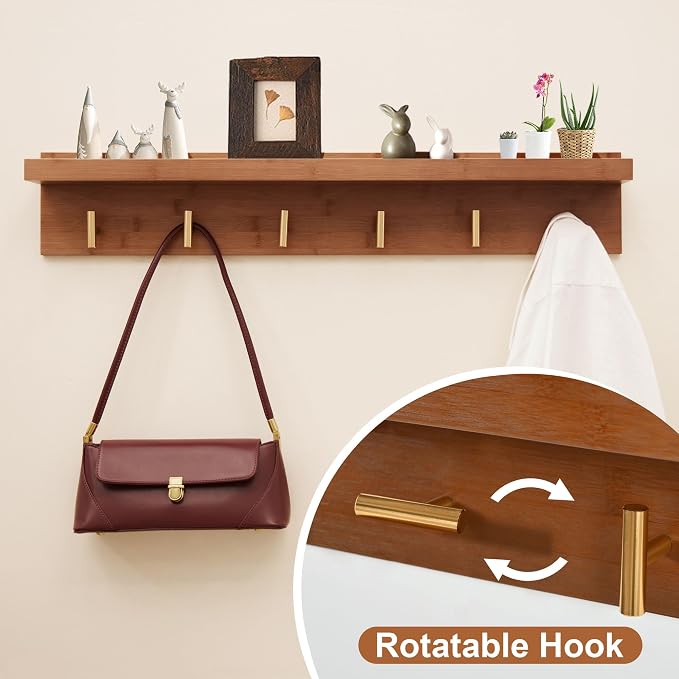 PETKABOO Hall Tree with Bench and Shoe Storage, Coat Rack Shoe Bench Set with Seat Cushion and 6 Hooks for Entryway, Hallway, Living Room and Bedroom - Image 8