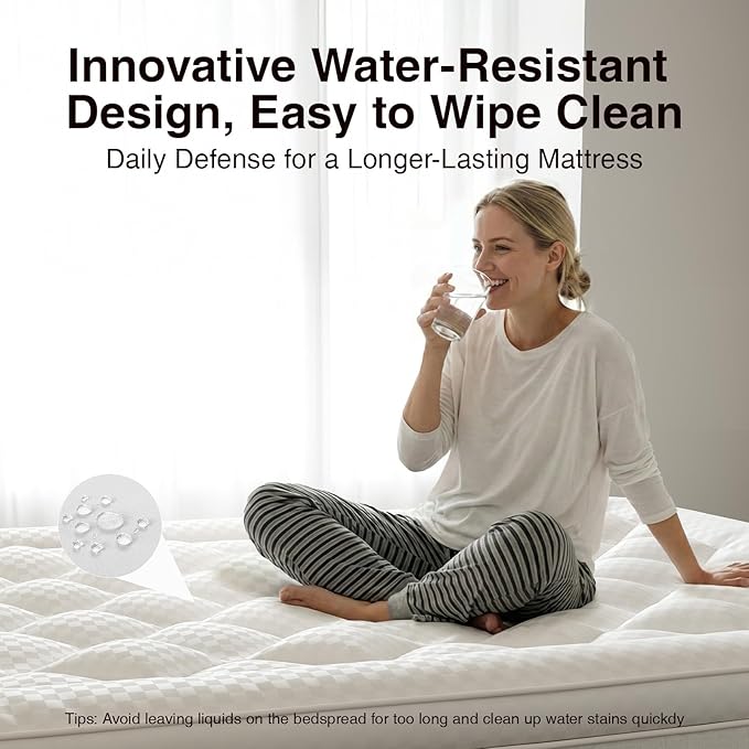 Novilla Twin XL Mattress Topper, Extra Thick Pillow Top Mattress Pad, Down Alternative Fill Breathable Cotton Cover, 8-21" Deep Pocket Soft Bed Topper for Back Pain Relief, Oatmeal