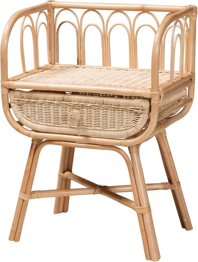 bali & pari Panchali Natural Rattan Nightstand, 1-Drawer by balipari