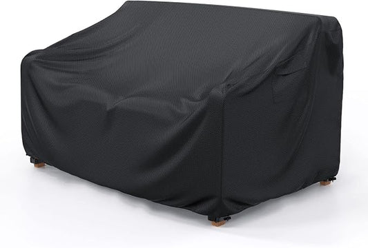 Heavy Duty Patio Sofa Cover Waterproof, Mrrihand 3-Seater Outdoor Sofa Loveseat Cover, Outdoor Patio Furniture Cover with Air Vent and Handles, 90" W×42" D×32" H, Black by Mrrihand