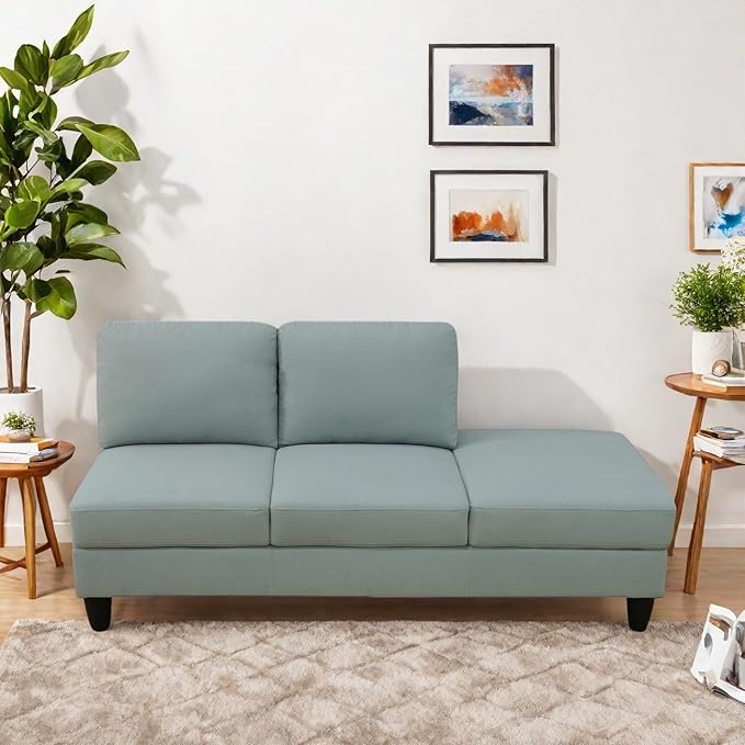 Sectional Sofas for Living Room Furniture Sets, 4-Seat Modular Sectional Sofa with Armrests, High Elastic Sponge Filled L Shaped Couch for Apartment, Green