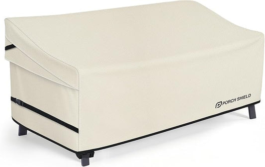 Porch Shield Waterproof Outdoor Deep Seat Sofa Cover –Patio Furniture Couch Cover 92W x 40D x 35H inch, Beige by PorchShield