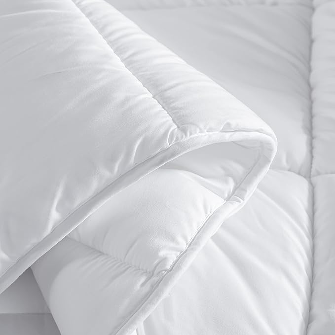 Winter Extra Warm White Queen Size Down Alternative Comforter, Heavyweight All Season Fiberfill Comforter Duvet Insert 90x90 with Corner Tabs - Ultra Soft Brushed Microfiber Shell