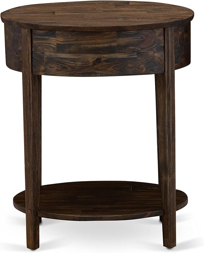 East West Furniture HI-07-ET Small End Table with 1 Wood Drawer, Stable and Sturdy Constructed - Distressed Jacobean Finish - Image 7