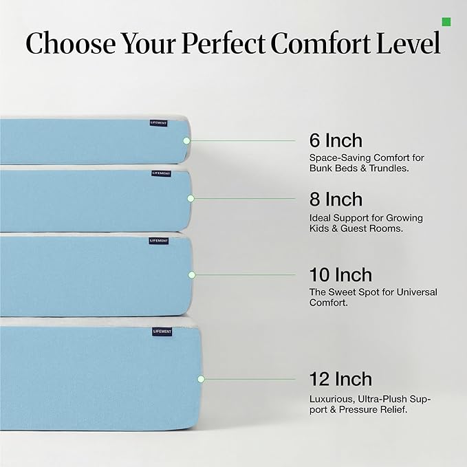 LIFEMENT King 12 Inch Cooling Gel Memory Foam Mattress in a Box | Medium Firmness, Fiberglass Free, CertiPUR-US & Oeko-TEX Certified Foam, 80''L x 76''W