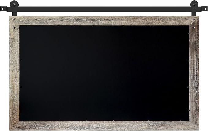 COGOOD Farmhouse Barn Door Mirror - 41" x 26" Rustic Wood Framed Wall Mirror for Bathroom, Living Room, Entryway Wall Decor (Yellow White) - Image 7