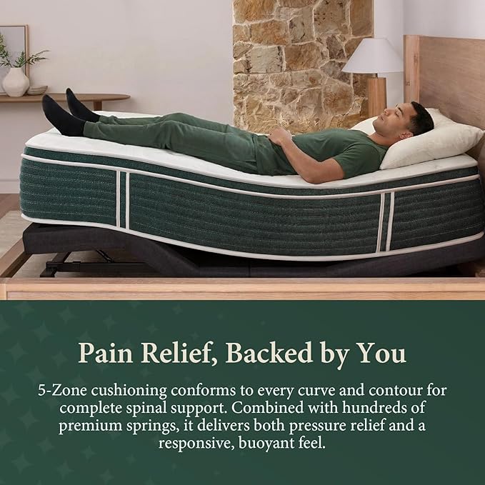 Hybrid Twin XL Mattress, 14 Inch Gel Memory Foam Mattress for Back Pain, Individually Pocketed Springs for Motion Transfer, Cooling Top Layer, No Fiberglass, Medium Plush, Forever Warranty,80"x39"x14"