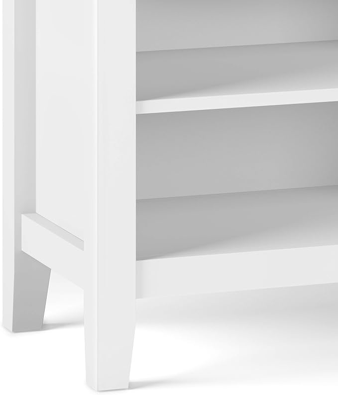 SIMPLIHOME Artisan Bedside Table - 24 inch Wide Solid Wood Nightstand Table in White, Transitional Bedroom Side or End Table with 1 Drawer and Open Shelf Storage - Image 7
