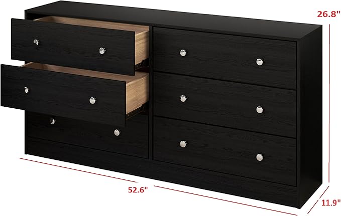 HOME DESIGN Altoona 3-Piece Bedroom Set with Dresser and Two Nightstands, Black