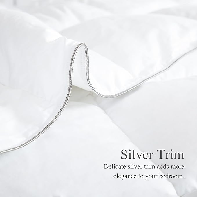 sunflower Comforter Duvet Insert Full Size White Down Alternative Filling 100% Cotton Shell All Season Hypoallergenic Warm Breathable Noiseless Machine Washable with Corner Taps