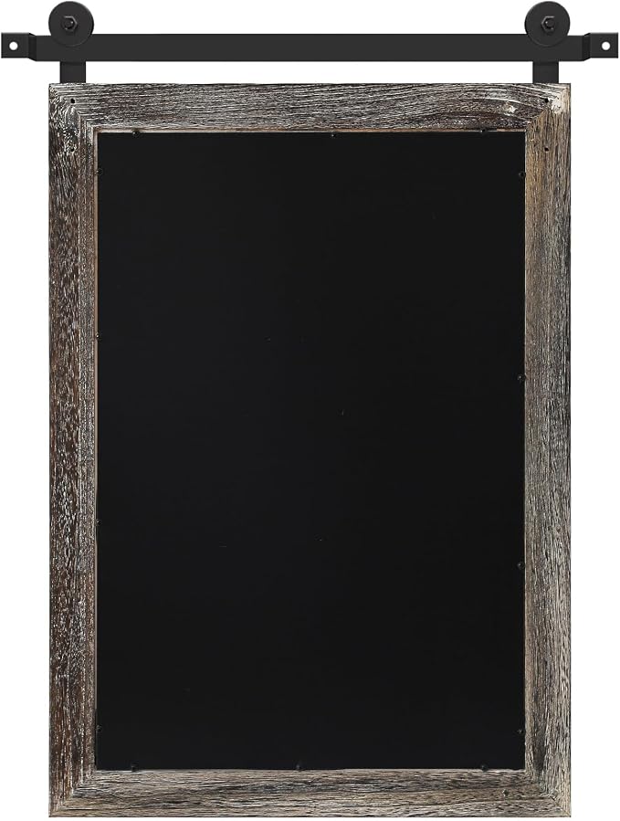COGOOD Farmhouse Barn Door Mirror - 21" x 30" Rustic Wood Framed Wall Mirror for Bathroom, Living Room, Entryway Wall Decor (Speckled White) - Image 7