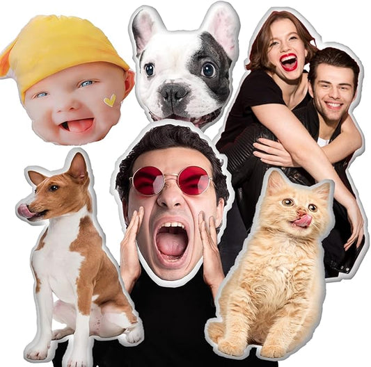 Custom Funny Pillow for Men, Personalized Pet Face Pillow, Customized White Elephant Gifts for Boyfriend Girlfriend, Funny Gag Gifts with Picture for Women