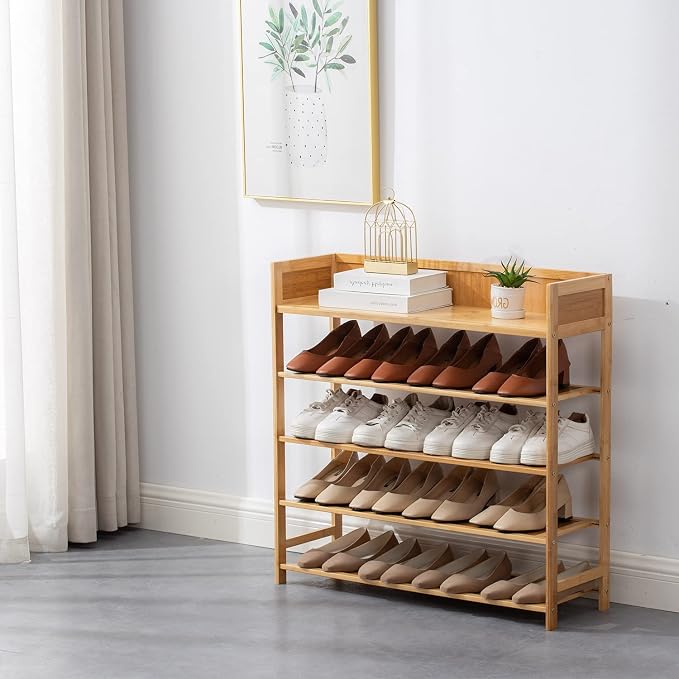 latifolia Bamboo Shoe Rack, 5-Tier Shoe Rack Organizer for Entryway, Living Room(Nature, 31.4''L) - Image 2