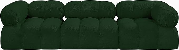 Meridian Furniture 611Green-S102A Ames Collection Modern | Contemporary Modular Sofa with Rich Green Boucle Fabric, Modular to Create Infinite Configurations, 102" W x 34" D x 28" H, Green