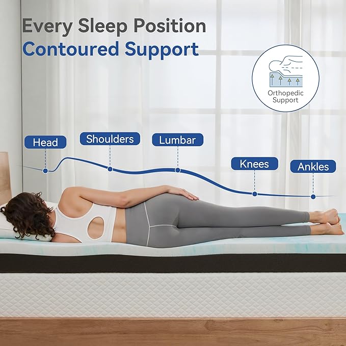 Firm to Extra Firm Mattress Topper California King Size 3 Inch, Pain Relieving Foam Bed Topper for Extra Support, Gel Memory Foam&High-Density Foam Mattress Pad, CertiPUR-US Certified