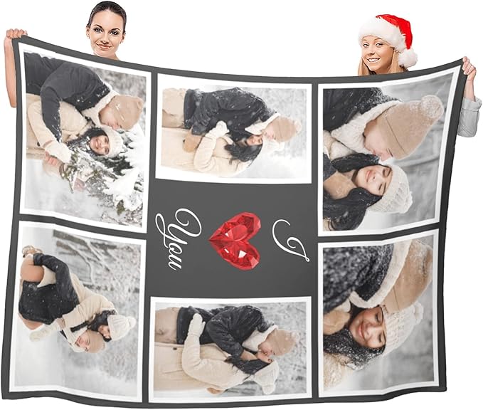 inkArts I Love You Gifts for Couples, Custom Blanket with Photos, Personalized Blankets with Pictures, Photo Blankets Using My Own Photos, Personalised Gifts for Christmas
