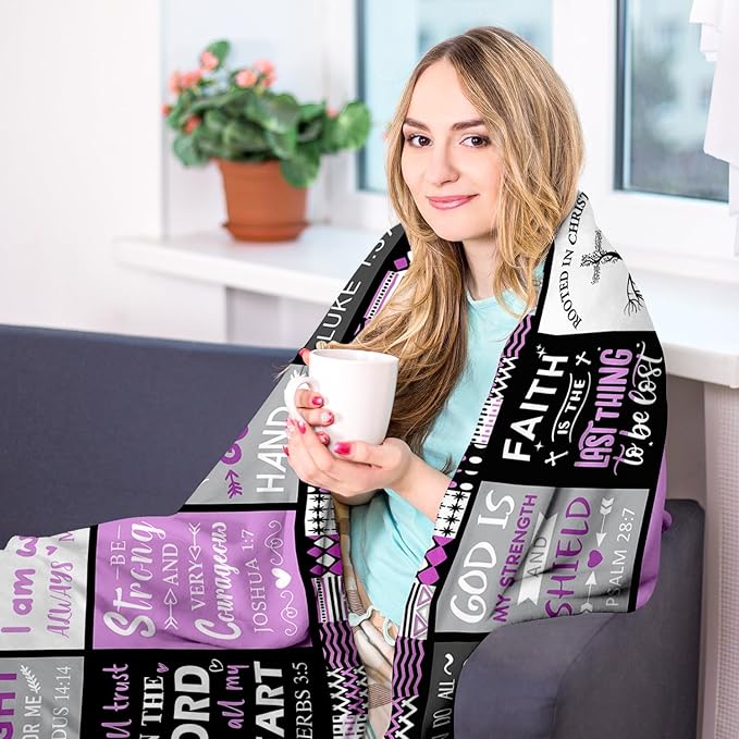 Baptism Gifts for Girl - Christian Gifts for Women - I Am a Child of God Blanket 50"x60" - Inspirational Birthday Religious Catholic & Communion Confirmation Gift for Teen Girls Daughter Granddaughter