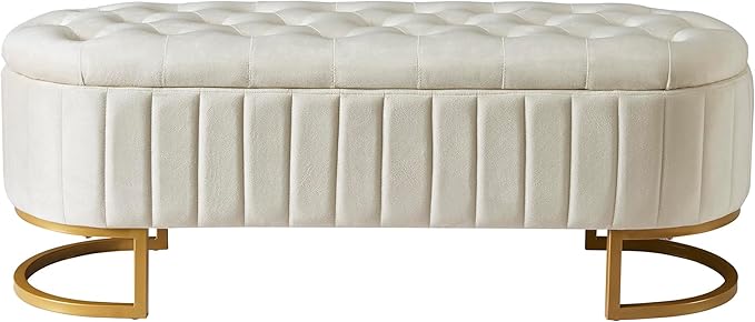 2-Pieces Bedroom Sets,Full Size Upholstered Led Platform Bed with Storage Ottoman,Easy to Assemble,No Box Spring Needed (Beige-4)