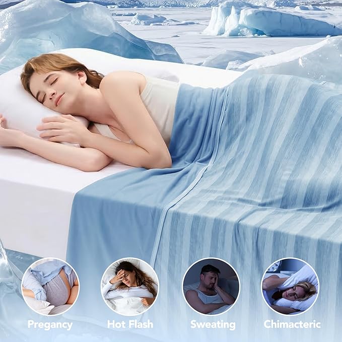 GOHERO Cooling Blanket King Size- 100"x90" Summer Cooling Throw Blanket for Hot Sleepers Arc-Chill Q-Max >0.45 Cool Fiber, Keeps Cool for Night Sweats, Soft Lightweight Sofa Blankets for Kid Adults