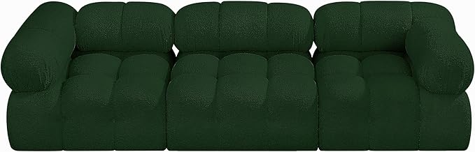 Meridian Furniture 611Green-S102A Ames Collection Modern | Contemporary Modular Sofa with Rich Green Boucle Fabric, Modular to Create Infinite Configurations, 102" W x 34" D x 28" H, Green