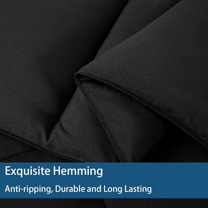 Cozynight Down Alternative Comforter-All Season King Comforters Duvet Insert with Corner Tabs-Breathable-Box Stitched Reversible Black Comforter 106x90 inches