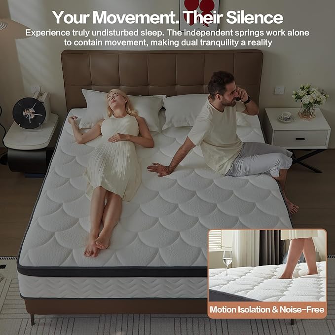 Queen Mattress,12 Inch Queen Size Mattress in a Box,Memory Foam and Pocket Spring Hybrid Mattress,Ideal for All Sleep Positions,CertiPUR-US Certified,Shoulder Support-Medium Firm,80" x 60"