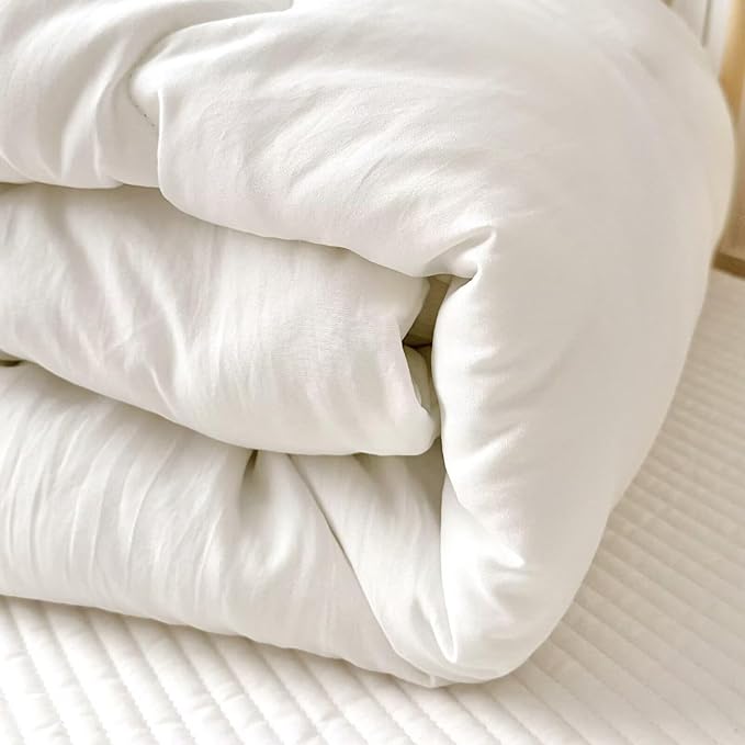 BuLuTu Twin Comforter 68x86 Inch, Medium Warmth Duvet Insert for All Seasons, Soft Breathable Kids Twin Bed Blanket Comforter, 100% Cotton Shell Duvets, Medium Weight, 3 Pounds