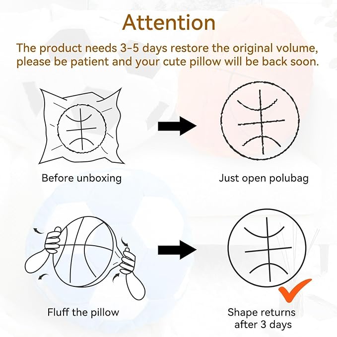 Plush Soccer Pillow, Round Ball Throw Pillow, Football Shaped Decorative Throw Pillow for Kids Room, Sofa, Bed-Soft & Fluffy Birthday Gift for Soccer Enthusiasts 15.7 Inch (40 cm)