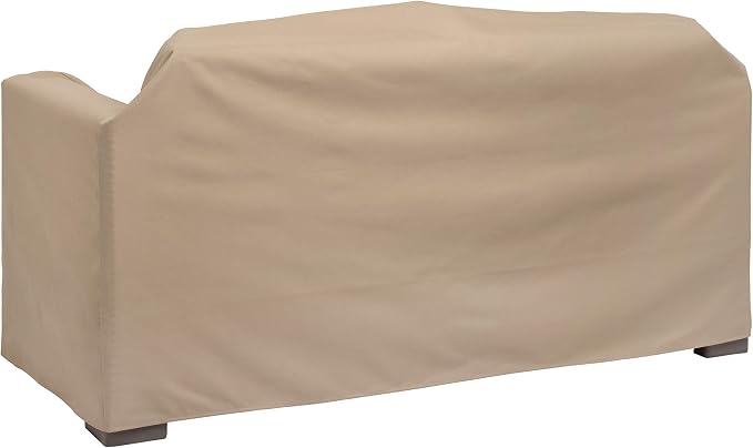Modern Leisure Basics Patio Loveseat Cover, 55"L x 33"W x 38"H, Khaki - Image 7