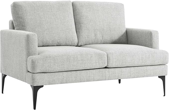 Modway EEI-6006-LGR Evermore Upholstered Fabric Loveseat, Light Gray