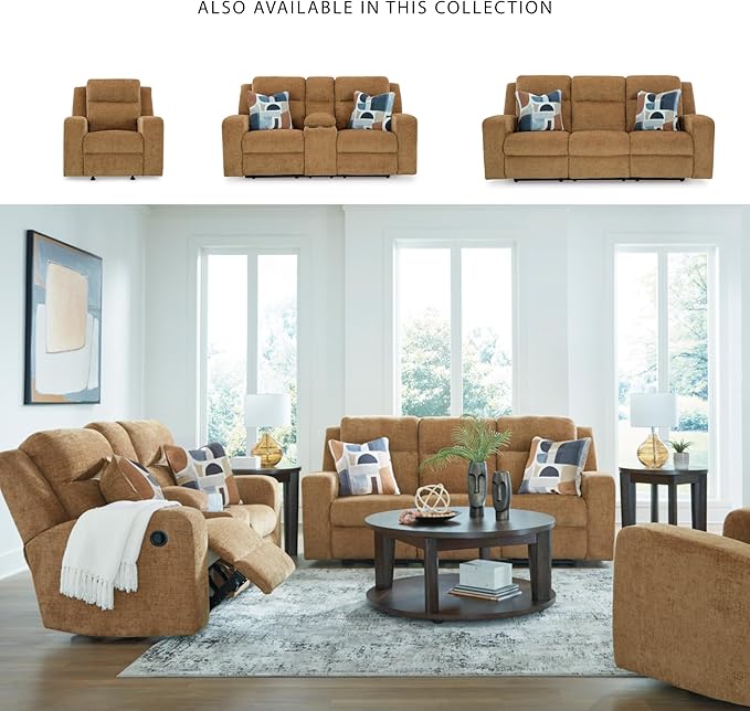 Signature Design by Ashley Kanlow Modern Manual Rocker Recliner, Light Brown