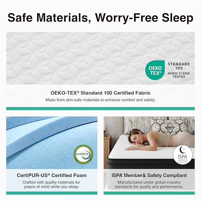 Novilla Twin Mattress for Kids, Upgraded Individual Coils & Gel Memory Foam Twin Mattress Hybrid 12 Inch, Cooling, Enhanced Support, Reinforced Edge, Motion Isolation, Pressure Relief, CertiPUR-US