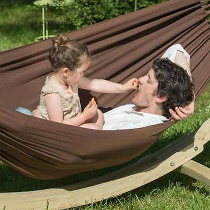 ANYOO Cotton Hammock Portable Camping Hammocks for Hanging Sturdy Garden Comfortable Fabric Hammock with Tree Straps Up to 660lbs with Travel Bag for Camping Outdoor/Indoor Patio Backyard - Image 7