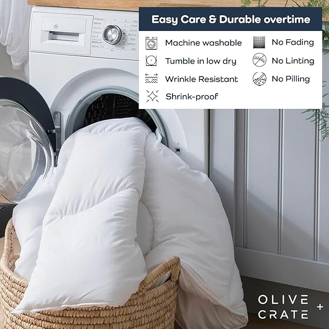 Olive + Crate California King Comforter & Duvet Insert 100% Viscose Derived from Bamboo Outer Shell - Hypoallergenic, Cooling & Moisture Wicking - All Season Lightweight Plush - White - 96"x95"