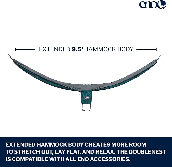 ENO, Eagles Nest Outfitters DoubleNest Lightweight Camping Hammock, 1 to 2 Person, Special Edition Colors, ATC - Image 2
