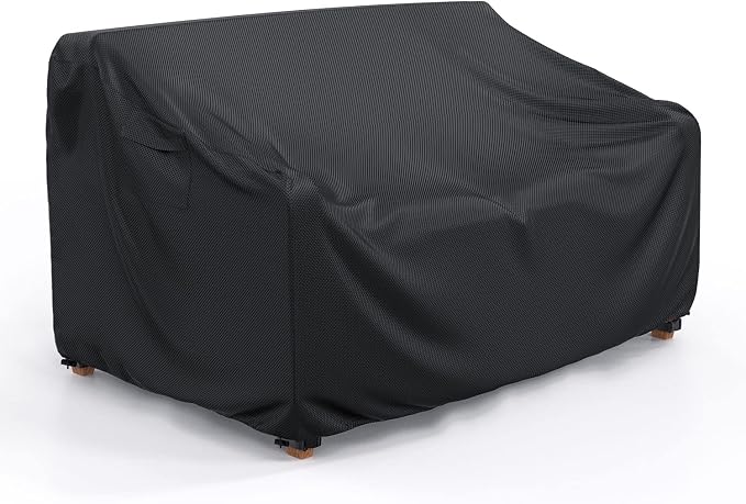 Patio Sofa Cover Waterproof - Heavy Duty 3-Seater Outdoor Couch Cover Patio Furniture Covers with Air Vent and Handles, 87" L×37" D×35" H, Black by Brosyda