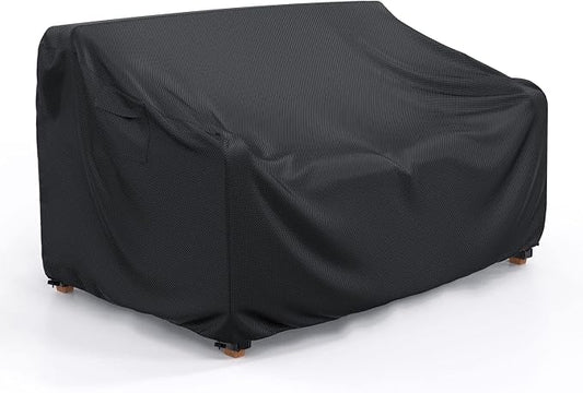 Patio Sofa Cover Waterproof - Heavy Duty 3-Seater Outdoor Couch Cover Patio Furniture Covers with Air Vent and Handles, 87" L×37" D×35" H, Black by Brosyda