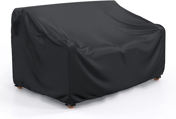 Patio Sofa Cover Waterproof - Heavy Duty 3-Seater Outdoor Couch Cover Patio Furniture Covers with Air Vent and Handles, 90" L×42" D×32" H, Black by Brosyda