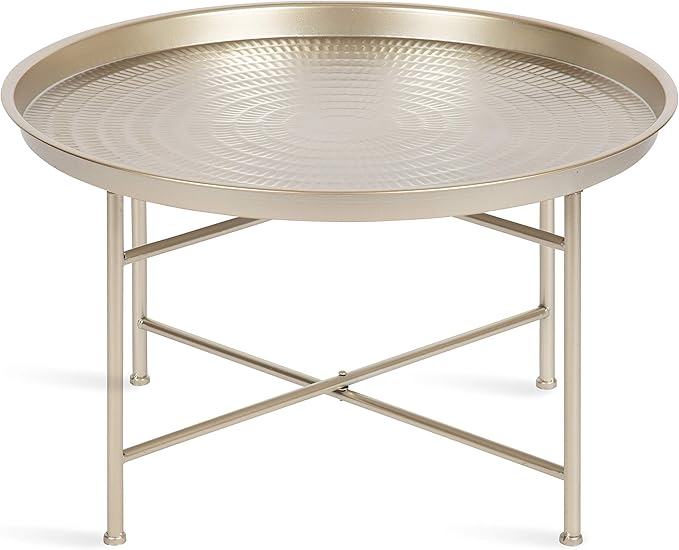 Kate and Laurel Mahdavi Modern Coffee Table, 26 x 26 x 16, Silver, Unique Coffee Table with Sophisticated Design