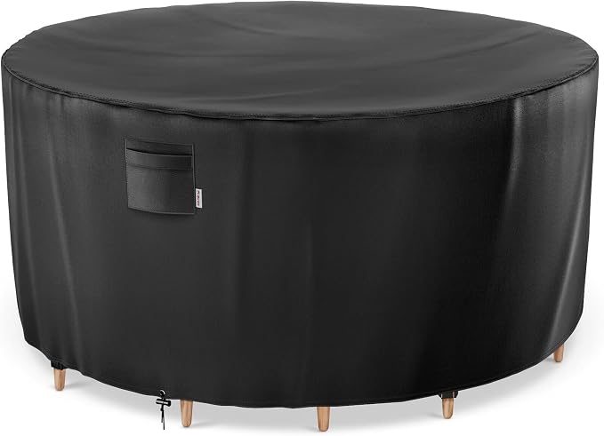iBirdie Round Patio Furniture Cover 80 x 28 inch, Outdoor Waterproof and Weatherproof for Garden Table and Chairs, Heavy Duty 600D, fit 80, 79, 78 Diameter by iBirdie