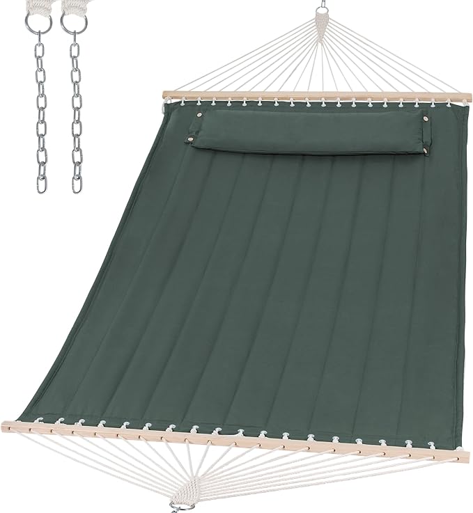 SUNCREAT Hammocks Replacement Hammock for Stand, 475 lbs Capacity, Two Person Backyard Hammock for Outside, Green Gray by SUNCREAT