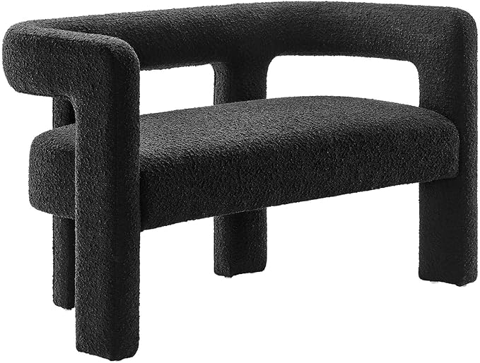 Modway EEI-6477-BLK Kayla Boucle Upholstered Loveseat, Black