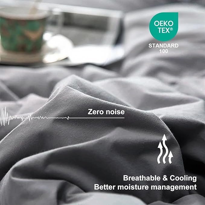 MEELUS Lightweight Comforter Cooling Grey, All Season Duvet Insert Breathable Twin Size Summer Bedding, Soft Microfiber Cool Down Alternative Quilt with Corner Tabs, 64x88 inch