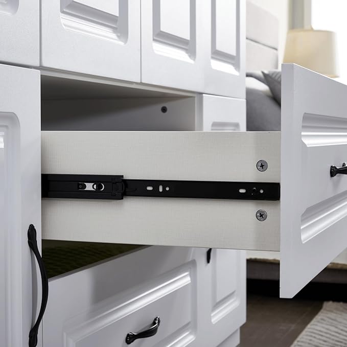 4 Doors Classic White Large Freestanding Wardrobe Armoire Wooden Closet Cabinet with Hanging Rod & Shelves Bedroom Clothes Storage Bathroom Wood Organizer(20.5" D x 63" W x 71.0" H)